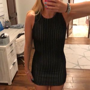 NWT BLACK CABLE KNIT BODYCON DRESS